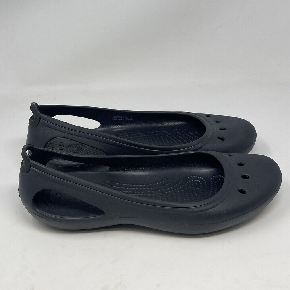 Crocs Kadee Work Shoes Womens 10 Black Slip Resistant Casual Comfort Slip On